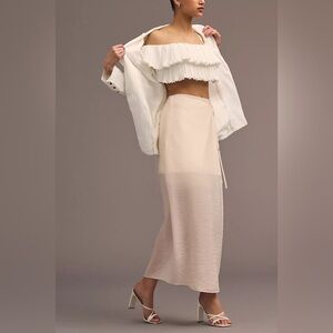 Anthropologie Sunday in Brooklyn Sheer Wrap Skirt Pink XL